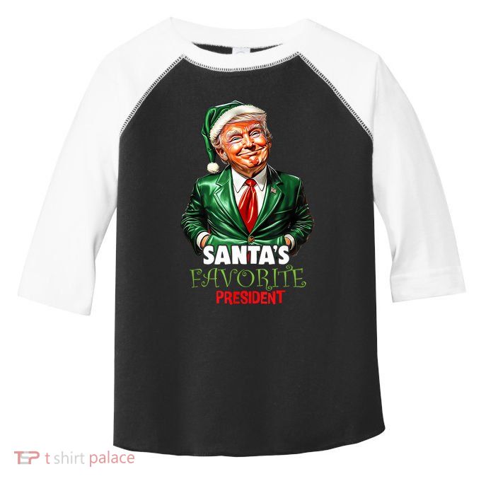 SantaS Favorite President Funny Trump Christmas Xmas Pajama Toddler Fine Jersey T-Shirt