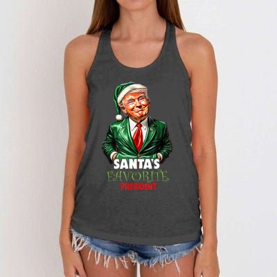 SantaS Favorite President Funny Trump Christmas Xmas Pajama Women's Knotted Racerback Tank