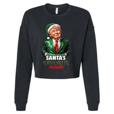 SantaS Favorite President Funny Trump Christmas Xmas Pajama Cropped Pullover Crew