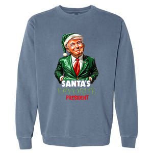 SantaS Favorite President Funny Trump Christmas Xmas Pajama Garment-Dyed Sweatshirt