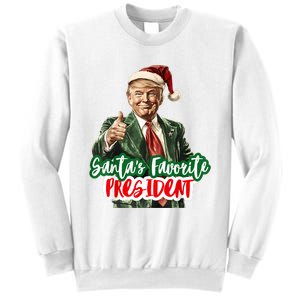 SantaS Favorite President Funny Santa Trump 2024 Christmas Sweatshirt