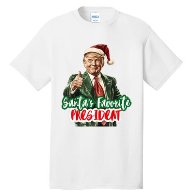 SantaS Favorite President Funny Santa Trump 2024 Christmas Tall T-Shirt