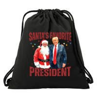 SantaS Favorite President Trump Christmas Santa Hat Drawstring Bag