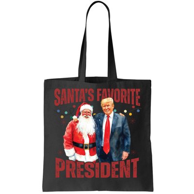 SantaS Favorite President Trump Christmas Santa Hat Tote Bag