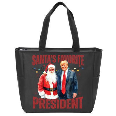 SantaS Favorite President Trump Christmas Santa Hat Zip Tote Bag