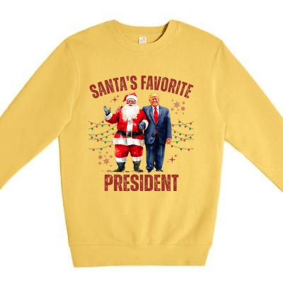 SantaS Favorite President Christmas Funny Trump Xmas Pajama Premium Crewneck Sweatshirt