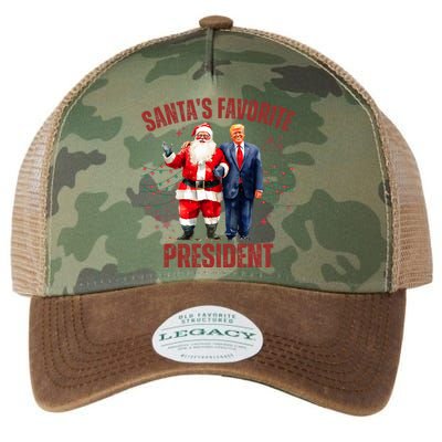 SantaS Favorite President Christmas Funny Trump Xmas Pajama Legacy Tie Dye Trucker Hat