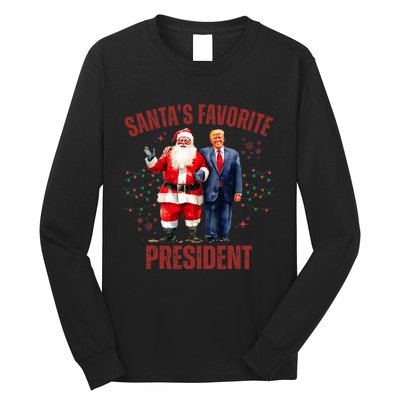 SantaS Favorite President Christmas Funny Trump Xmas Pajama Long Sleeve Shirt