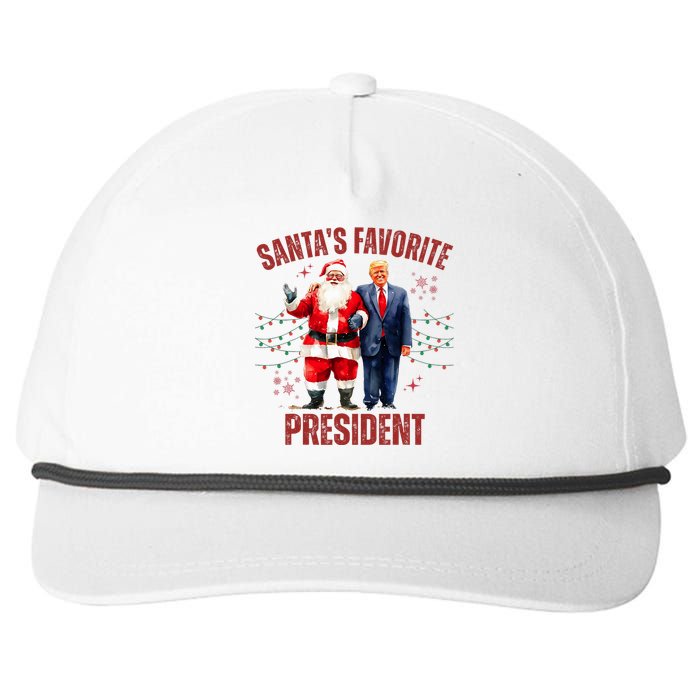 SantaS Favorite President Christmas Funny Trump Xmas Pajama Snapback Five-Panel Rope Hat