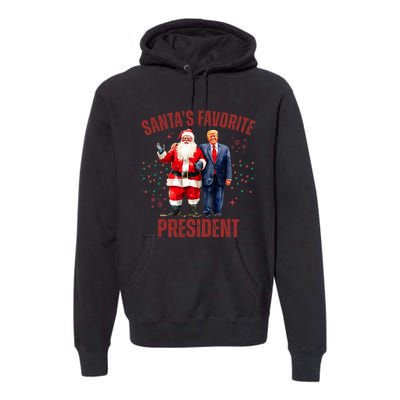 SantaS Favorite President Christmas Funny Trump Xmas Pajama Premium Hoodie