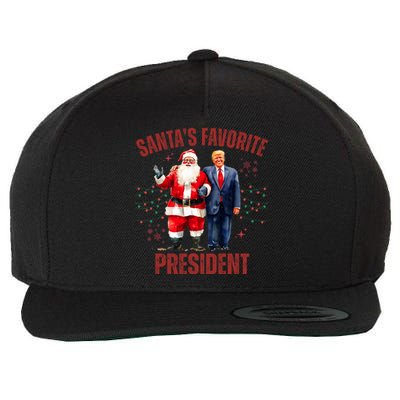 SantaS Favorite President Christmas Funny Trump Xmas Pajama Wool Snapback Cap