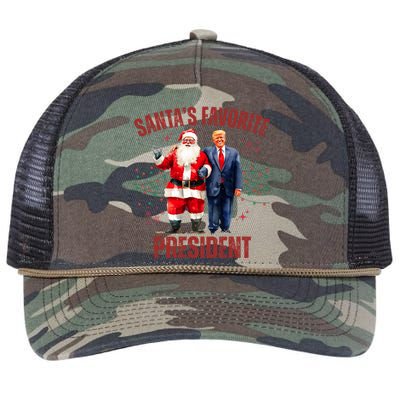 SantaS Favorite President Christmas Funny Trump Xmas Pajama Retro Rope Trucker Hat Cap