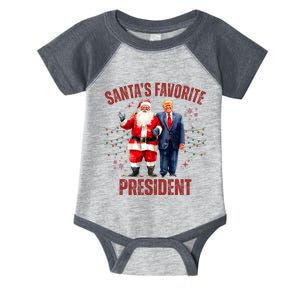 SantaS Favorite President Christmas Funny Trump Xmas Pajama Infant Baby Jersey Bodysuit