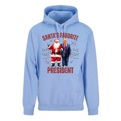 SantaS Favorite President Christmas Funny Trump Xmas Pajama Unisex Surf Hoodie