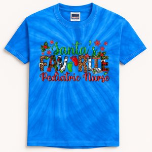 SantaS Favorite Pediatric Nurse Christmas Nursing Gift Kids Tie-Dye T-Shirt