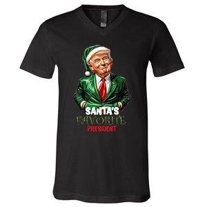 SantaS Favorite President Funny Trump V-Neck T-Shirt