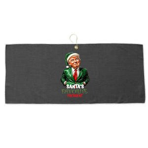 SantaS Favorite President Funny Trump Large Microfiber Waffle Golf Towel