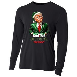 SantaS Favorite President Funny Trump Cooling Performance Long Sleeve Crew