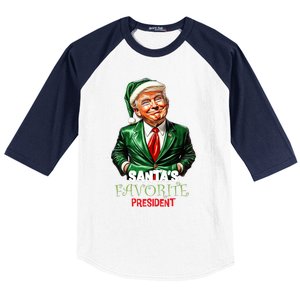 SantaS Favorite President Funny Trump Baseball Sleeve Shirt