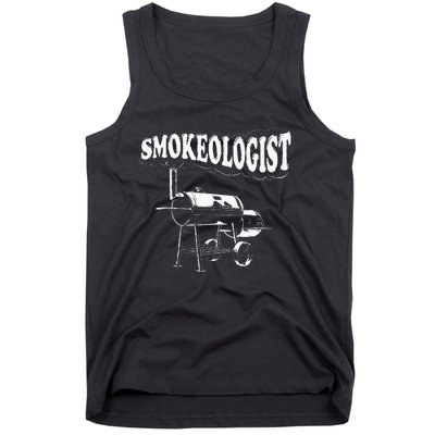 Smokeologist Funny Pitmaster BBQ Smoker Grilling Tank Top