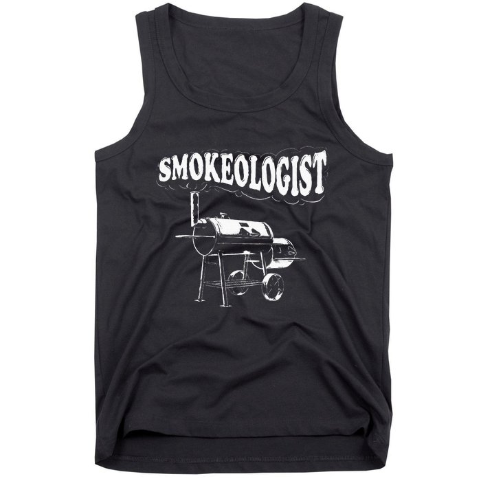 Smokeologist Funny Pitmaster BBQ Smoker Grilling Tank Top