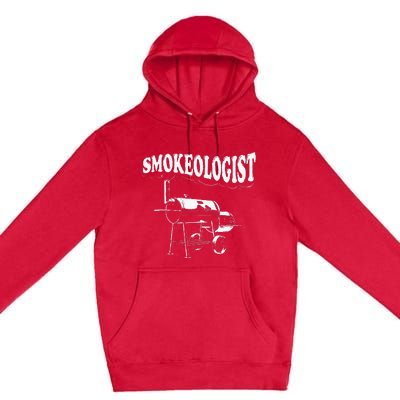 Smokeologist Funny Pitmaster BBQ Smoker Grilling Premium Pullover Hoodie