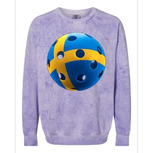 Swedish Flag Pickleball Colorblast Crewneck Sweatshirt