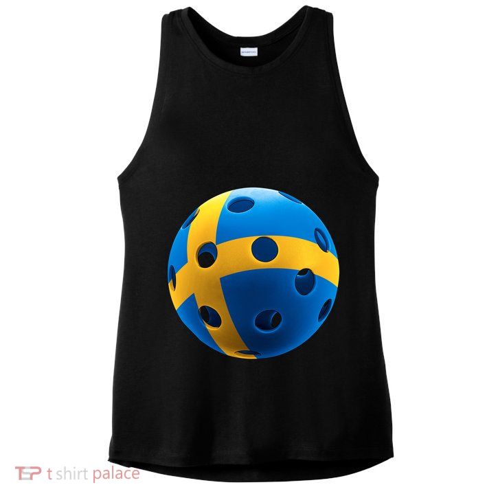 Swedish Flag Pickleball Ladies PosiCharge Tri-Blend Wicking Tank