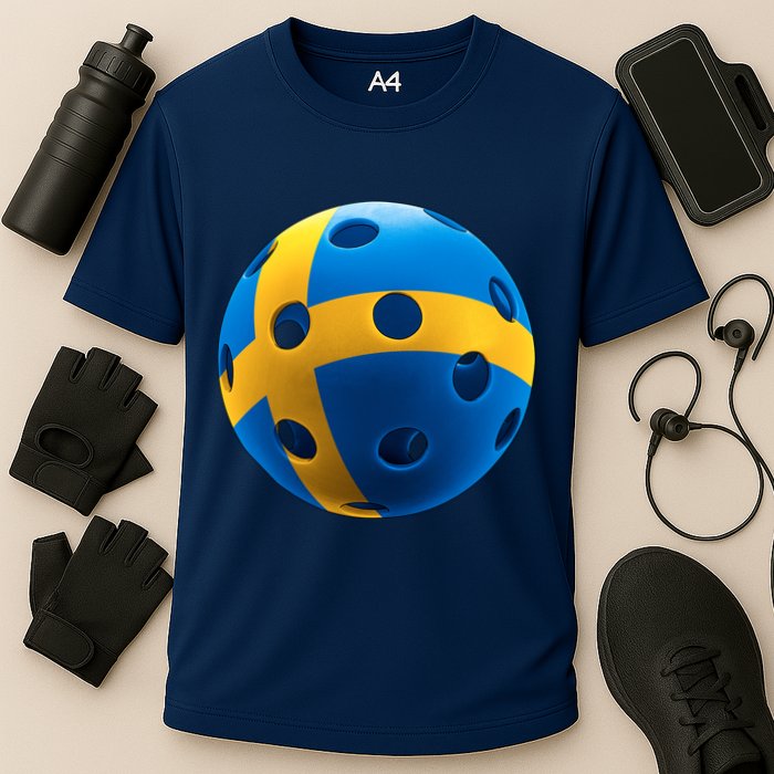 Swedish Flag Pickleball Cooling Performance Crew T-Shirt