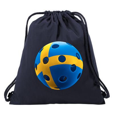 Swedish Flag Pickleball Drawstring Bag