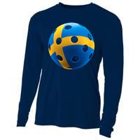 Swedish Flag Pickleball Cooling Performance Long Sleeve Crew