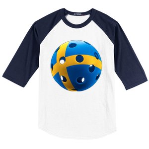 Swedish Flag Pickleball Baseball Sleeve Shirt