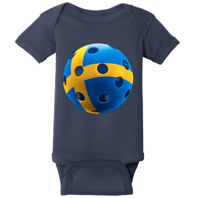Swedish Flag Pickleball Baby Bodysuit