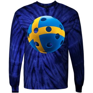 Swedish Flag Pickleball Tie-Dye Long Sleeve Shirt