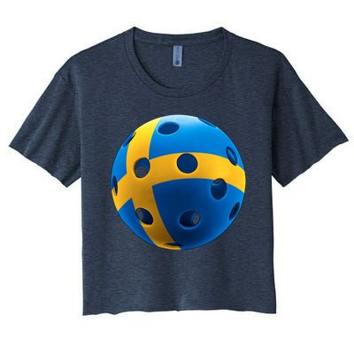 Swedish Flag Pickleball Women's Crop Top Tee