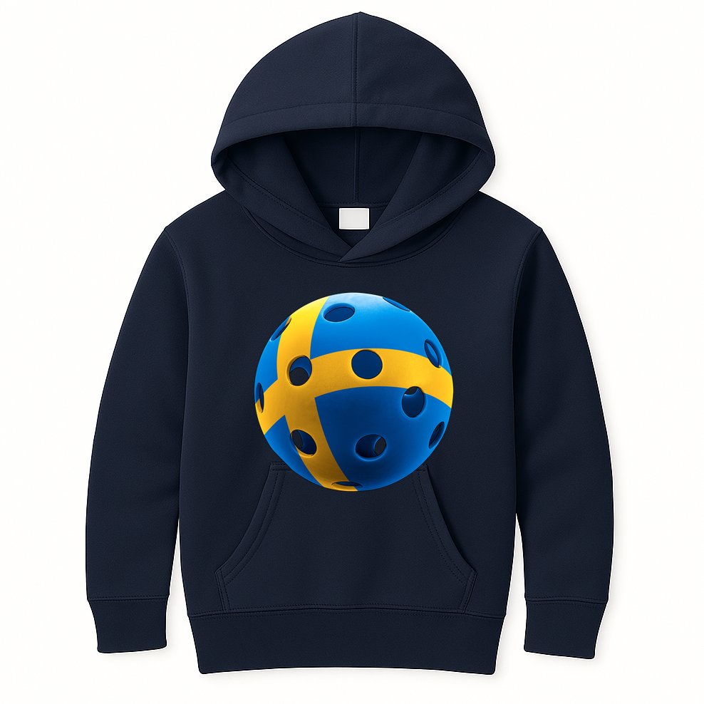 Swedish Flag Pickleball Kids Hoodie