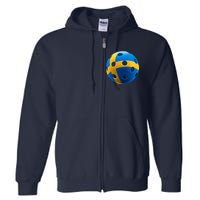 Swedish Flag Pickleball Full Zip Hoodie