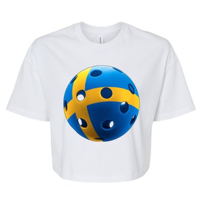 Swedish Flag Pickleball Bella+Canvas Jersey Crop Tee