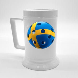 Swedish Flag Pickleball Beer Stein