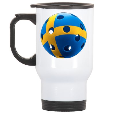 Swedish Flag Pickleball Stainless Steel Travel Mug