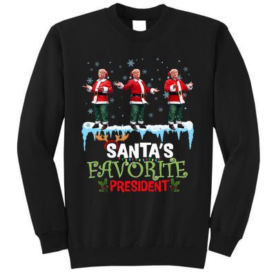 SantaS Favorite President Santa Trump Dance Funny Christmas Sweatshirt