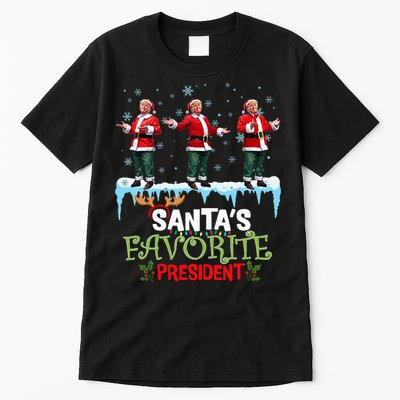 SantaS Favorite President Santa Trump Dance Funny Christmas Tall T-Shirt