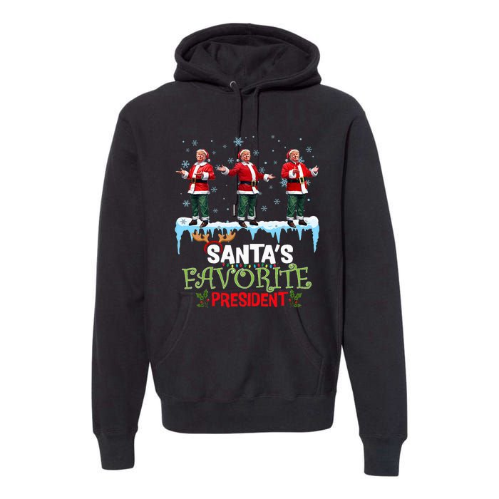 SantaS Favorite President Santa Trump Dance Funny Christmas Premium Hoodie