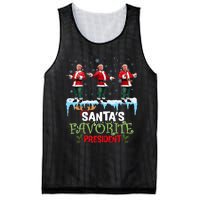 SantaS Favorite President Santa Trump Dance Funny Christmas Mesh Reversible Basketball Jersey Tank