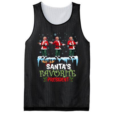 SantaS Favorite President Santa Trump Dance Funny Christmas Mesh Reversible Basketball Jersey Tank