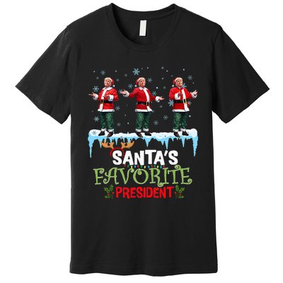 SantaS Favorite President Santa Trump Dance Funny Christmas Premium T-Shirt