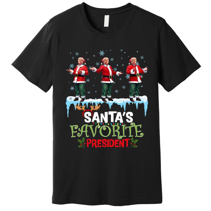 SantaS Favorite President Santa Trump Dance Funny Christmas Premium T-Shirt