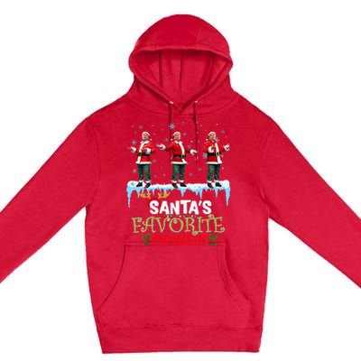 SantaS Favorite President Santa Trump Dance Funny Christmas Premium Pullover Hoodie