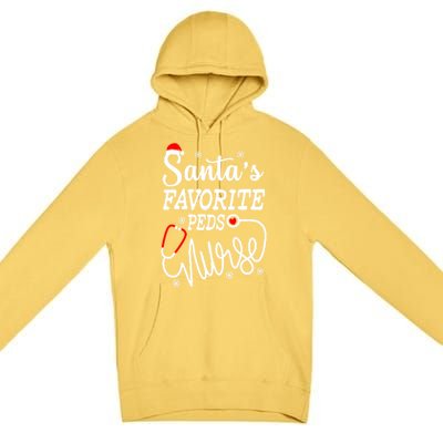 SantaS Favorite Peds Nurse Funny Christmas Peds Nurse Cute Gift Premium Pullover Hoodie