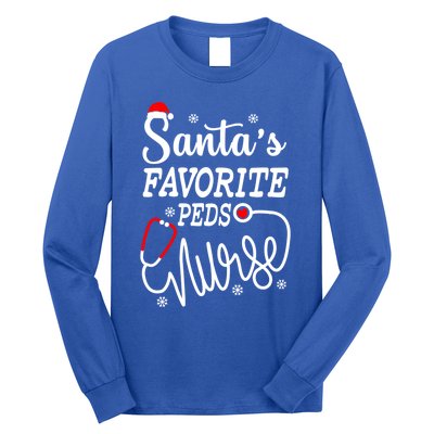 SantaS Favorite Peds Nurse Funny Christmas Peds Nurse Cute Gift Long Sleeve Shirt